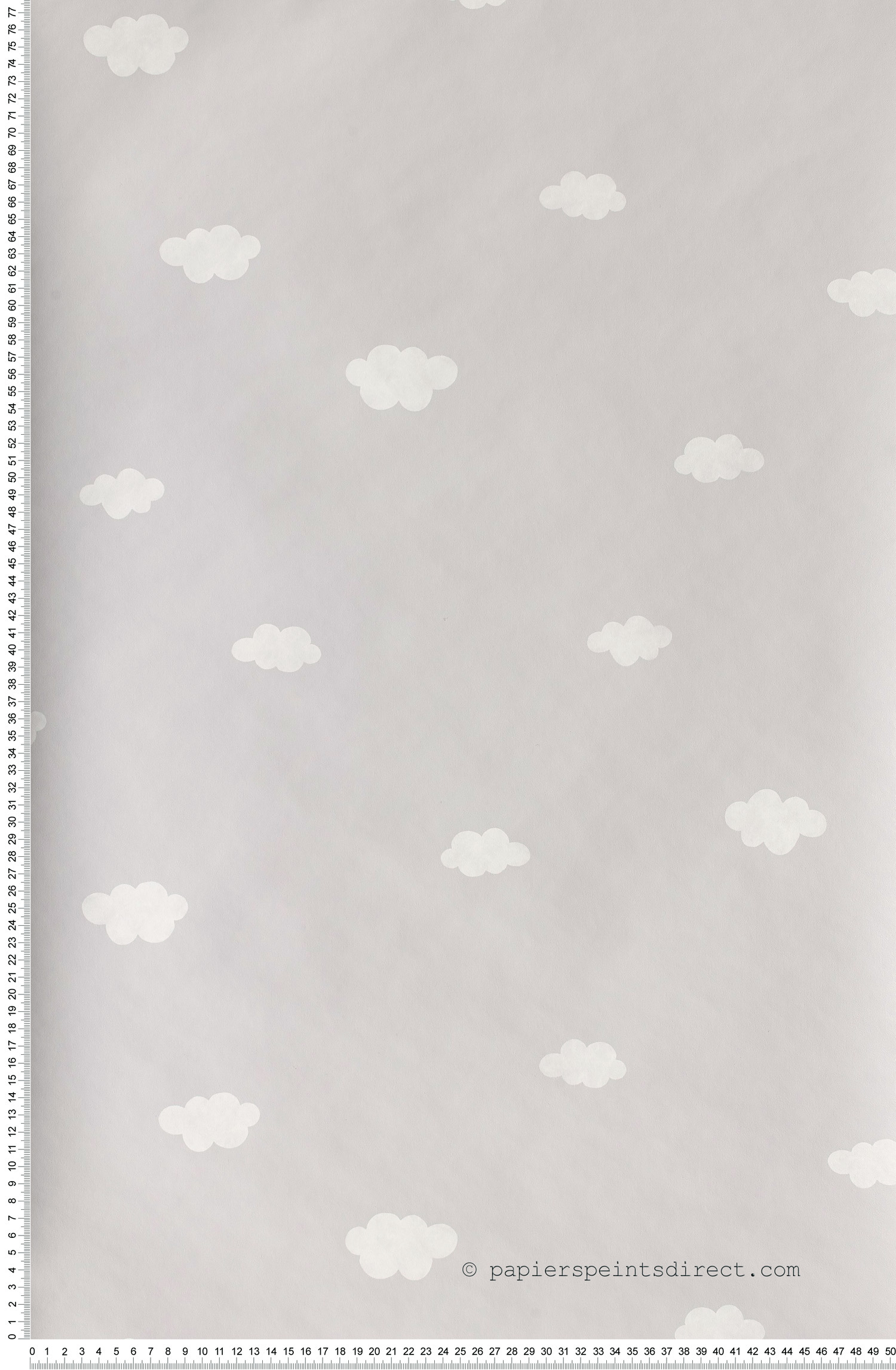 Papier peint Nuage Enfantin gris - Rose & Nino de Casadéco | Réf. RONI29759332