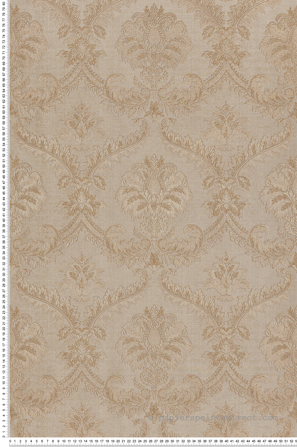 Papier peint Médaillon Baroque beige brun camomille - Opera de Montecolino | Réf. MC-OP33334