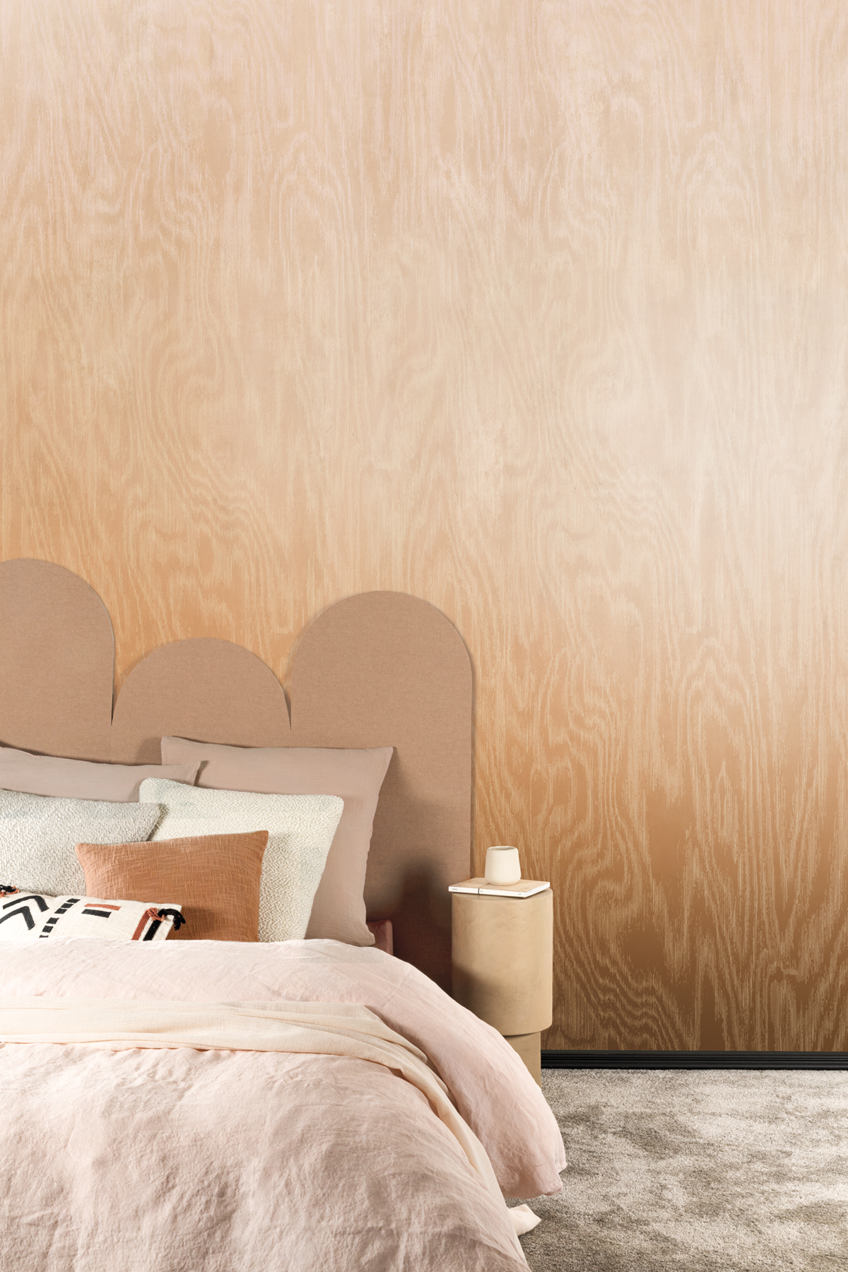 Papier peint panoramique Dégradé Moiré Bois camel beige - B H260 - Wall Designs IV de Masureel | Réf. MAS-DG4MOI1042-260