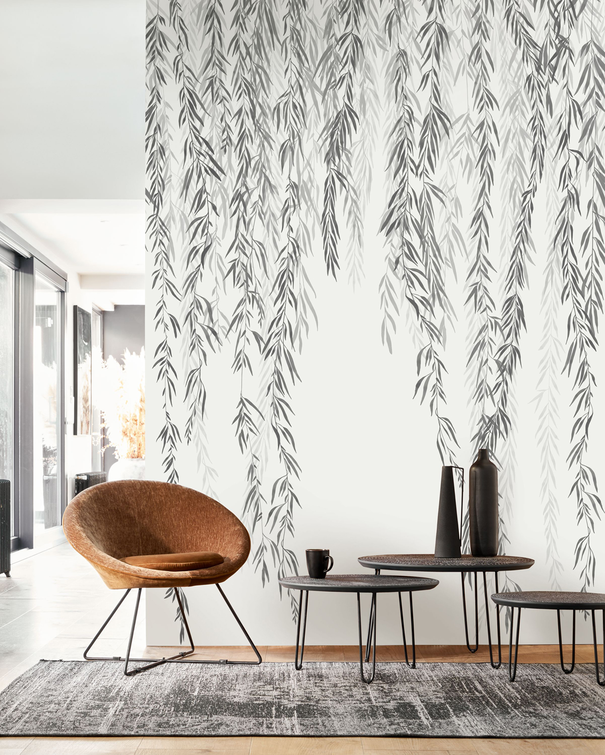 Papier peint panoramique Feuillage Murmures d'Automne S fusain 200X250 - Wonderwalls 2 de Casadéco | Réf. WDWD200159405