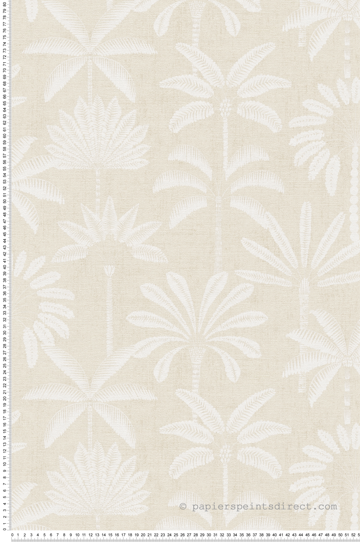 Papier peint Palmier Oasis blanc beige - Cuba 2 d'A.S. Création | Réf. AS-791631