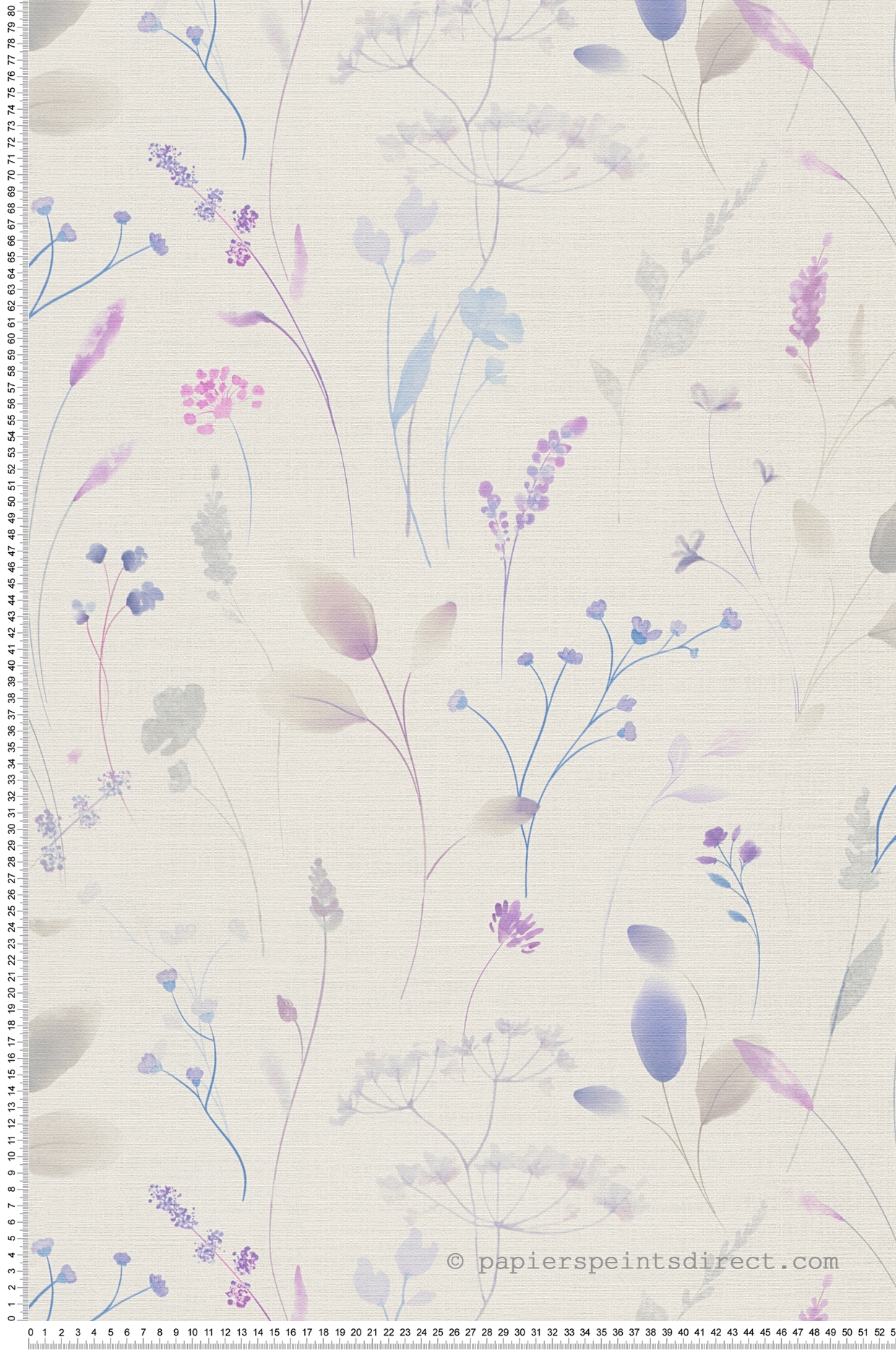 Papier peint Herbier Champêtre Toile violet - Pintwalls 3 d'A.S. Création | Réf. AS-791702