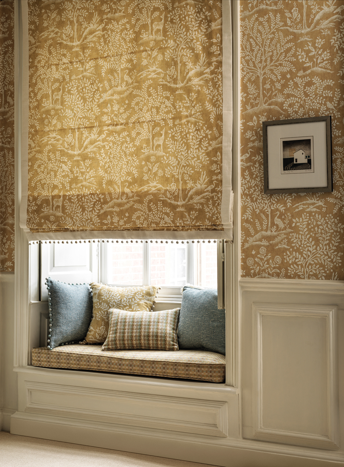 Papier peint Forêt Animaux jaune - Signature de Nina Campbell AMB2 | Réf. OSB-NCW4490-01