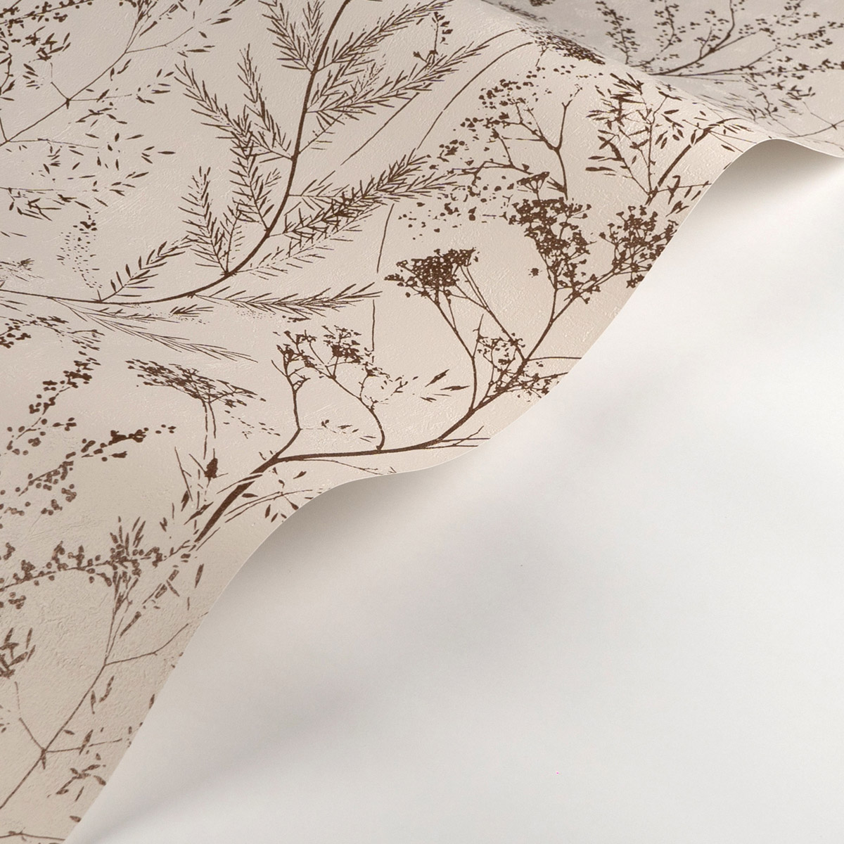 Papier peint Floral Prairie marron métallisé - Sentier des Dunes de Casadéco AMBV | Réf. SENT200952844