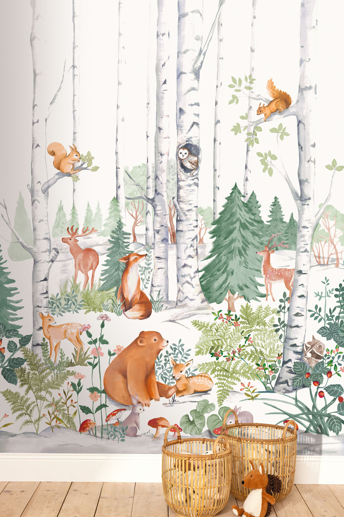 Papier peint panoramique Forêt Enchanted World vert M 250X280 - Pimp My Wall de Casélio | Réf. PMW104817001