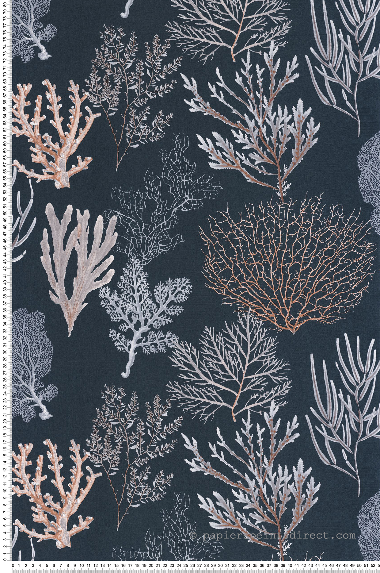 Papier peint Marin Corail bleu marine - Seaside de Casadéco | Réf. SEAS83976776
