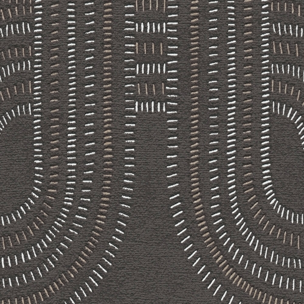 Papier peint Maille Art Déco noir métallisé - French Affair d'A.S. Création ZOOM | Réf. AS-399374