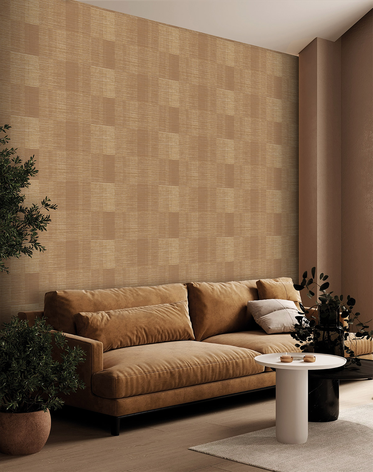 Papier peint Rayure Tissage caramel - Atacama de Montecolino | Réf. MC-IM28031