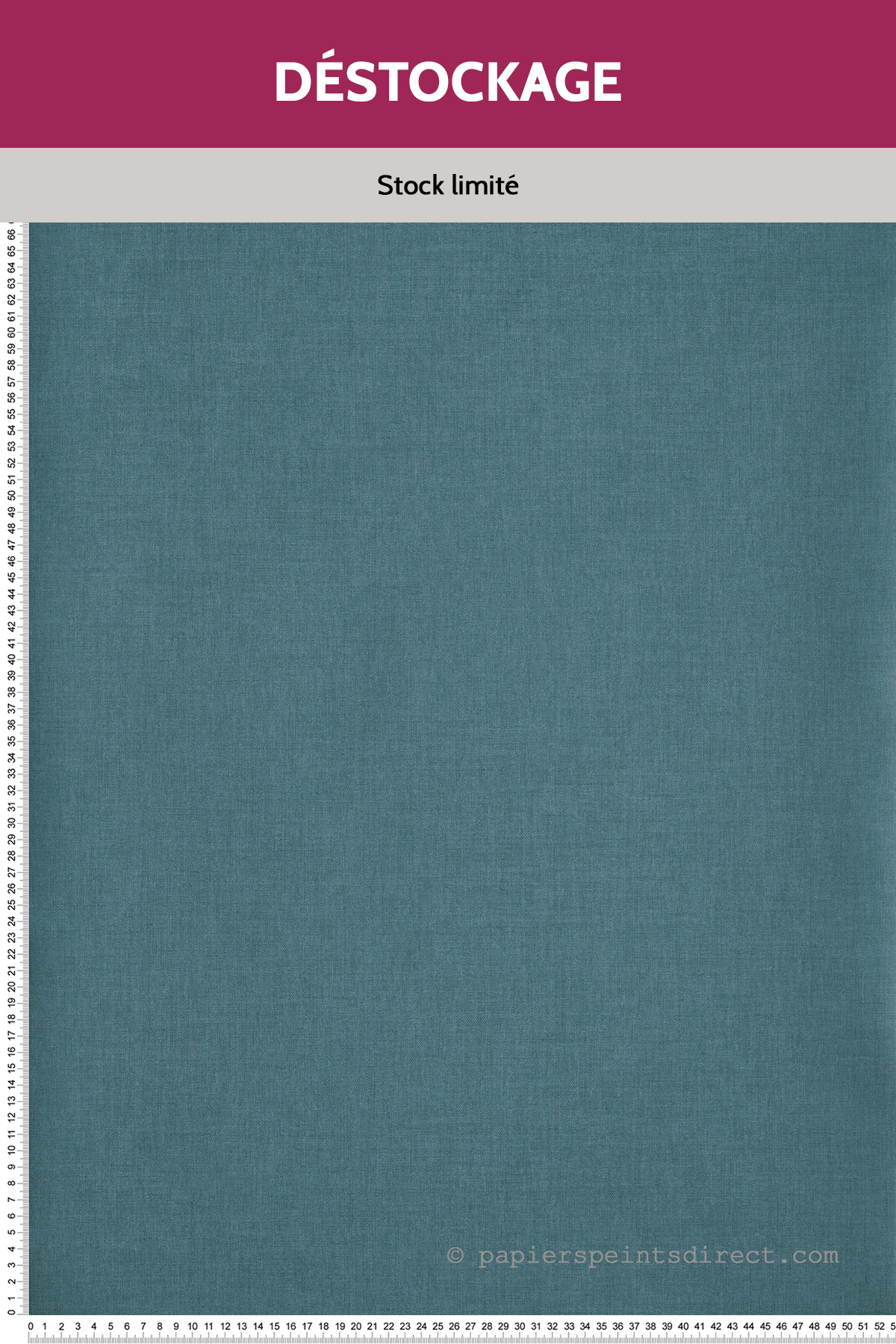 Papier peint Destockage - Faux uni lin turquoise foncé - The Place to Bed de Casélio