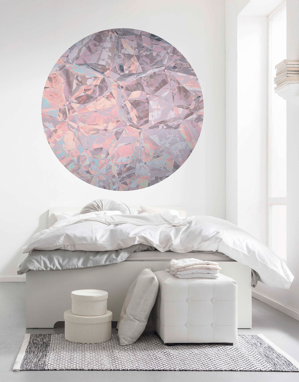 Papier peint adhésif rond Diamant Glossy Crystals - Papier peint Komar Dots