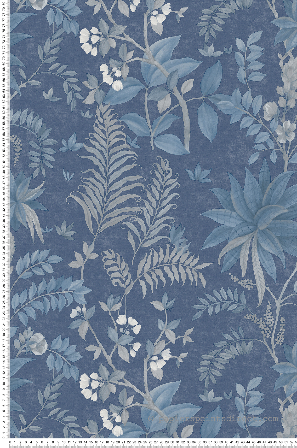 Papier peint Feuillage Exotique Aquarelle bleu - Aristide de Lutèce | Réf. LTC-480-5