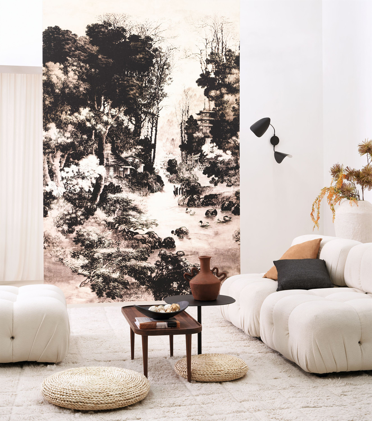Papier peint panoramique Pavillon d'or sepia - Kyoto de Casadéco | Réf. KYTO88772951