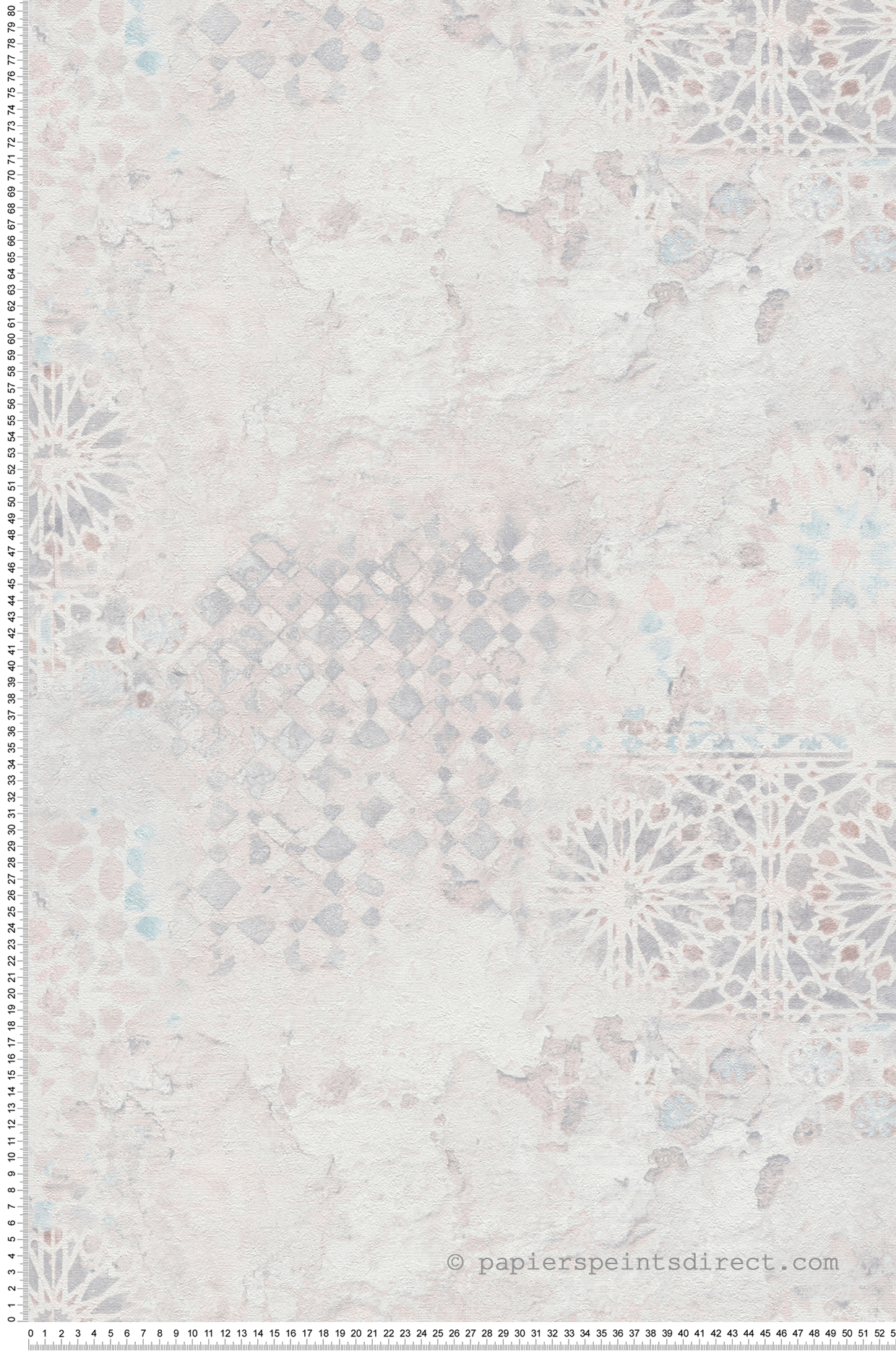 Papier peint Carreaux de Ciment Gaudi blanc-rosé - Metropolitan Stories 2 d'AS Création | Réf. SP15482