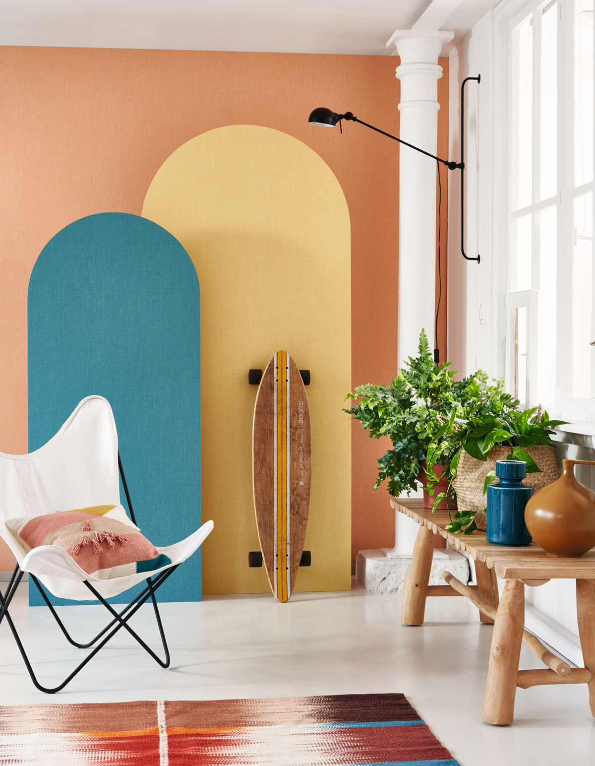 Papier peint Faux Uni Denim jaune citron - California de Casadéco AMB2 | Réf. CALF87532222