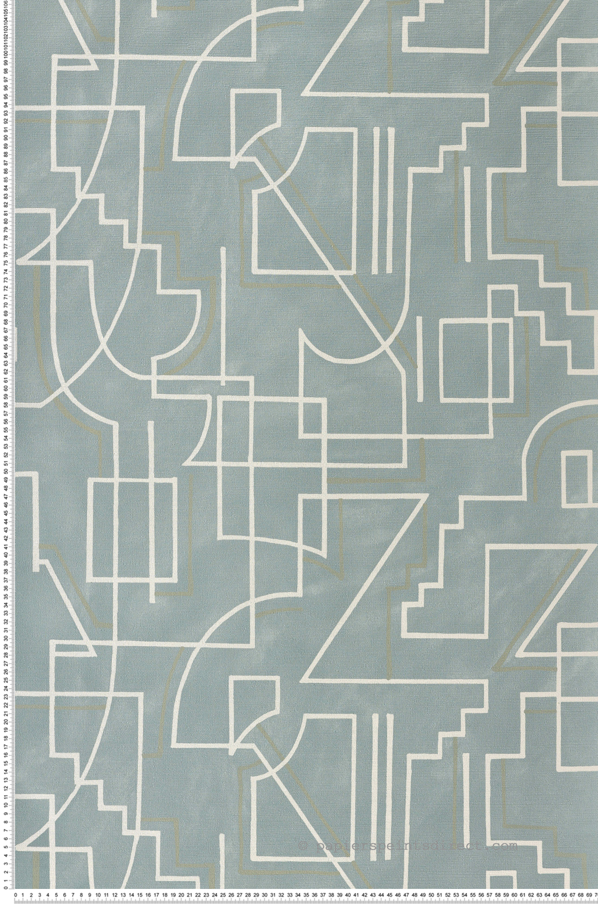 Papier peint Trait Graphique Alexander vert opaline - Mouvements de Casamance | Réf. CAS-76021426