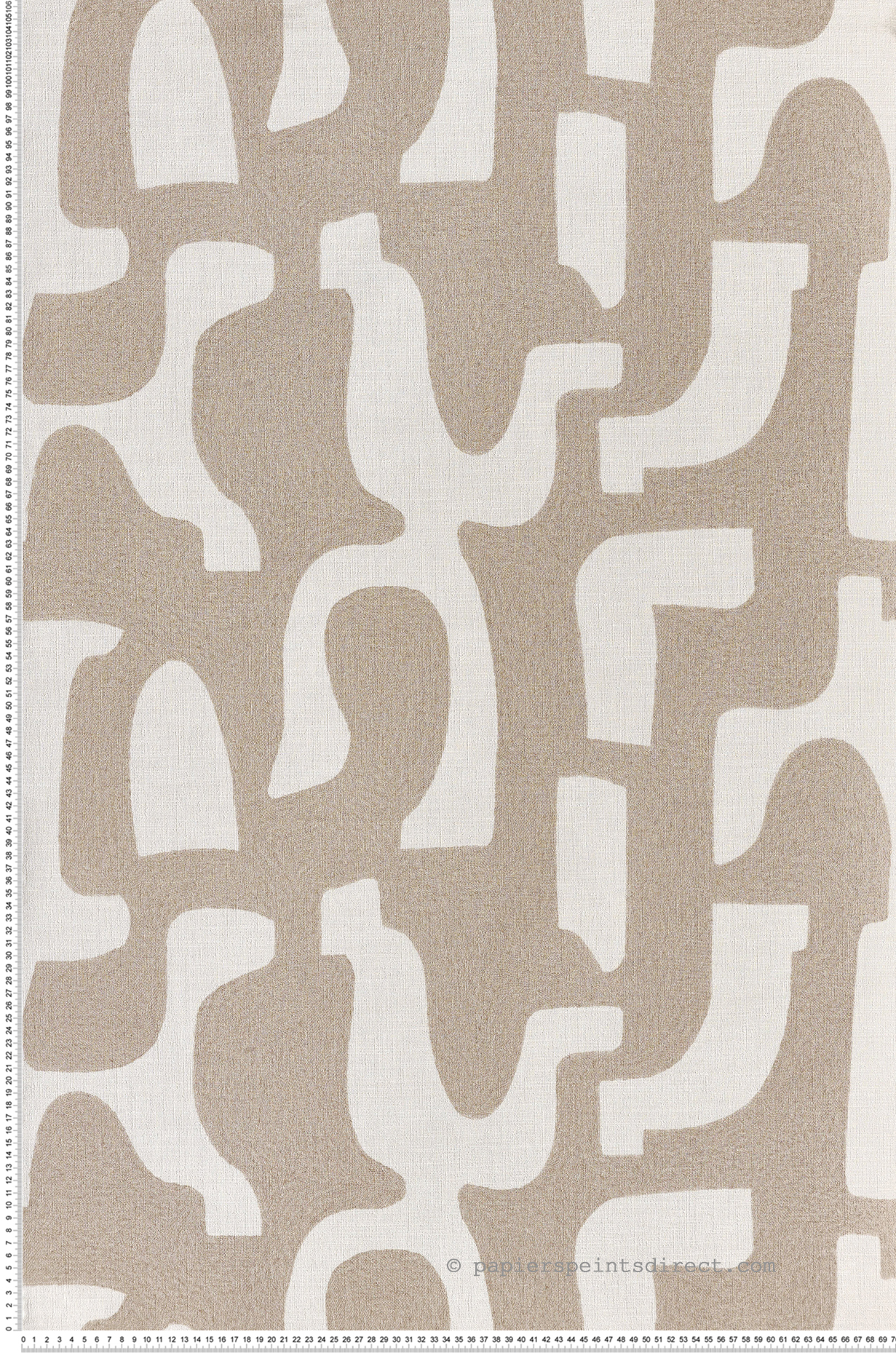 Papier peint Graphique Seran beige rayon de lune - Le Lin 3 de Casamance | Réf. CAS-76560100
