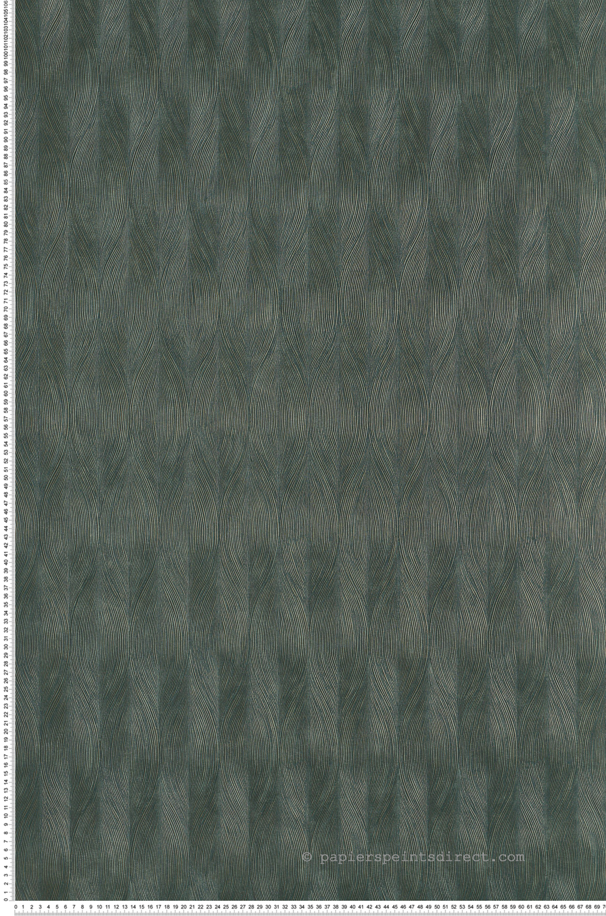 Papier peint Vagues Keramos vert sapin doré - Cérame de Casamance | Réf. CAS-76113160