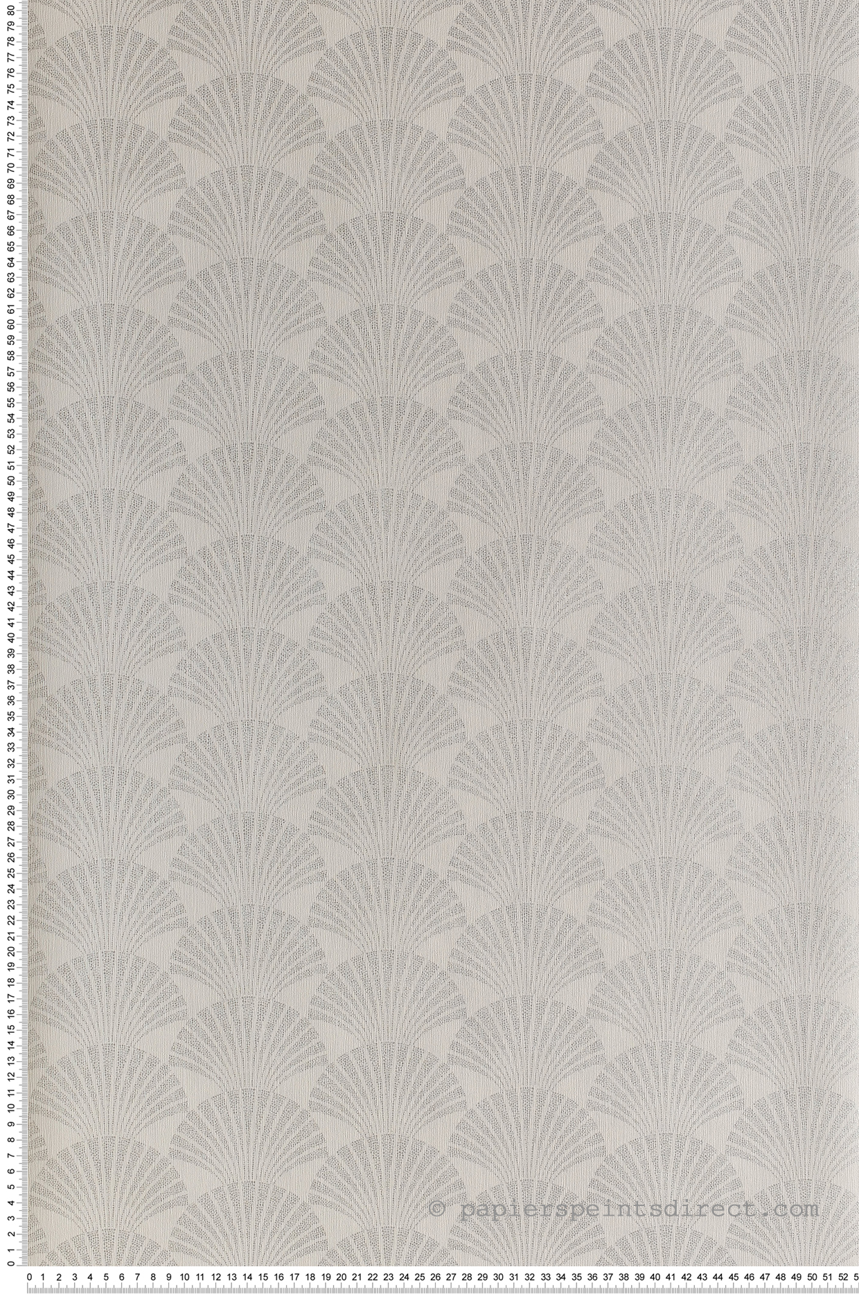 Papier peint art déco Palm Pearl craie/argenté - Scarlett de Casélio | Réf. SRL100490198