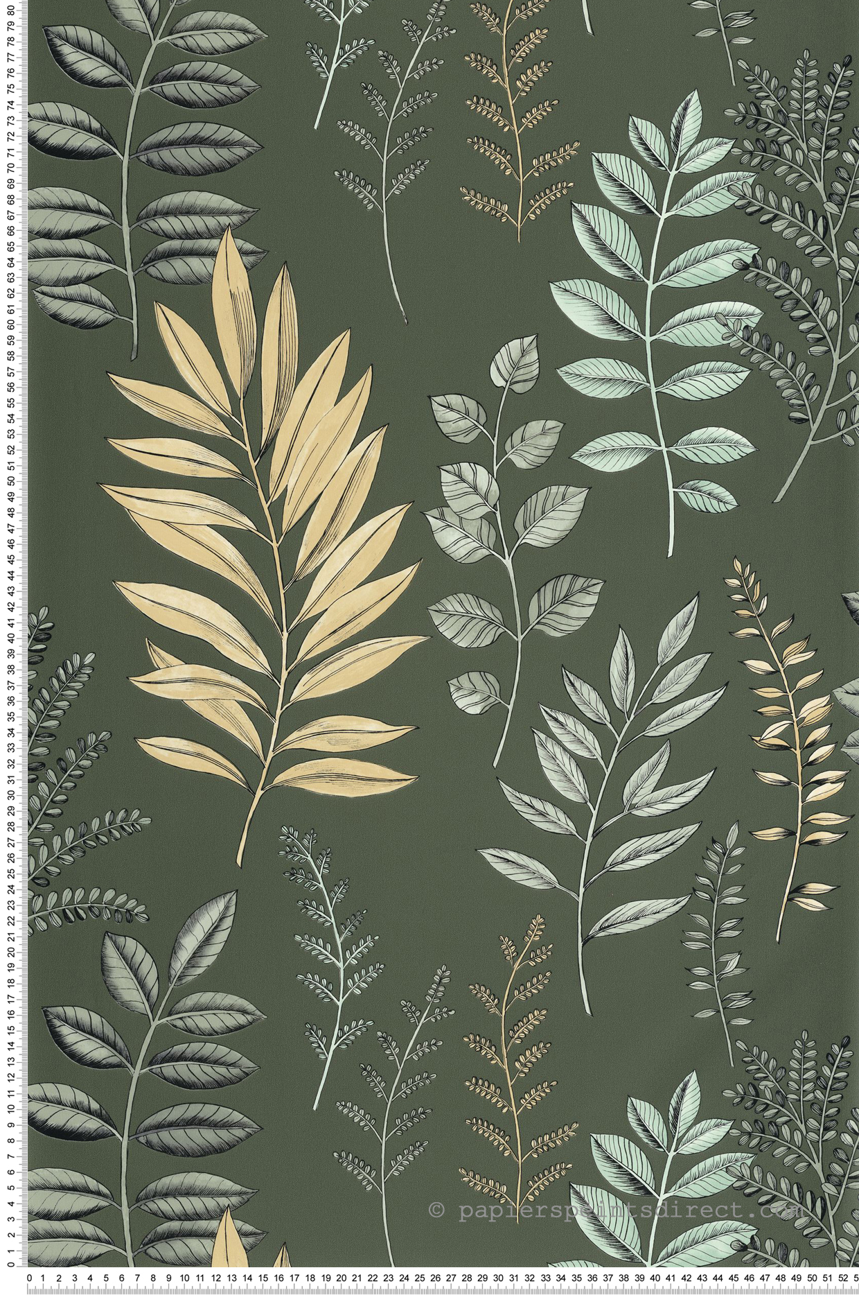 Papier peint Végétaux Florium vert anglais - Art of Botany de Casélio | Réf. AOB106667424