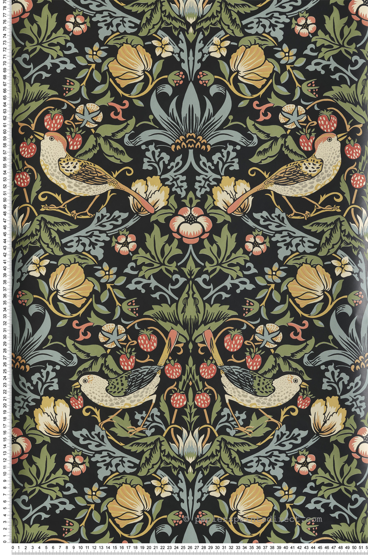 Papier peint adhésif Oiseaux Arts and Crafts noir - Les Adhésifs de Lutèce | Réf. LTC-NW43700