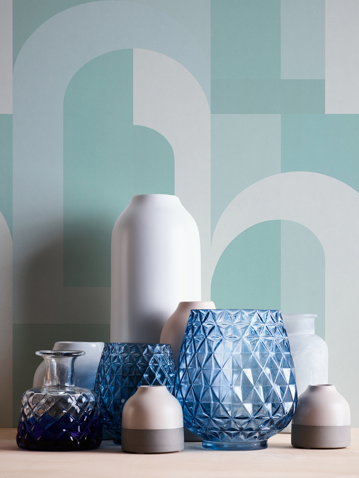 Papier peint Arches Rectangles bleu turquoise - Arcade d'Architects Paper AMB3 | Réf. 39170-3