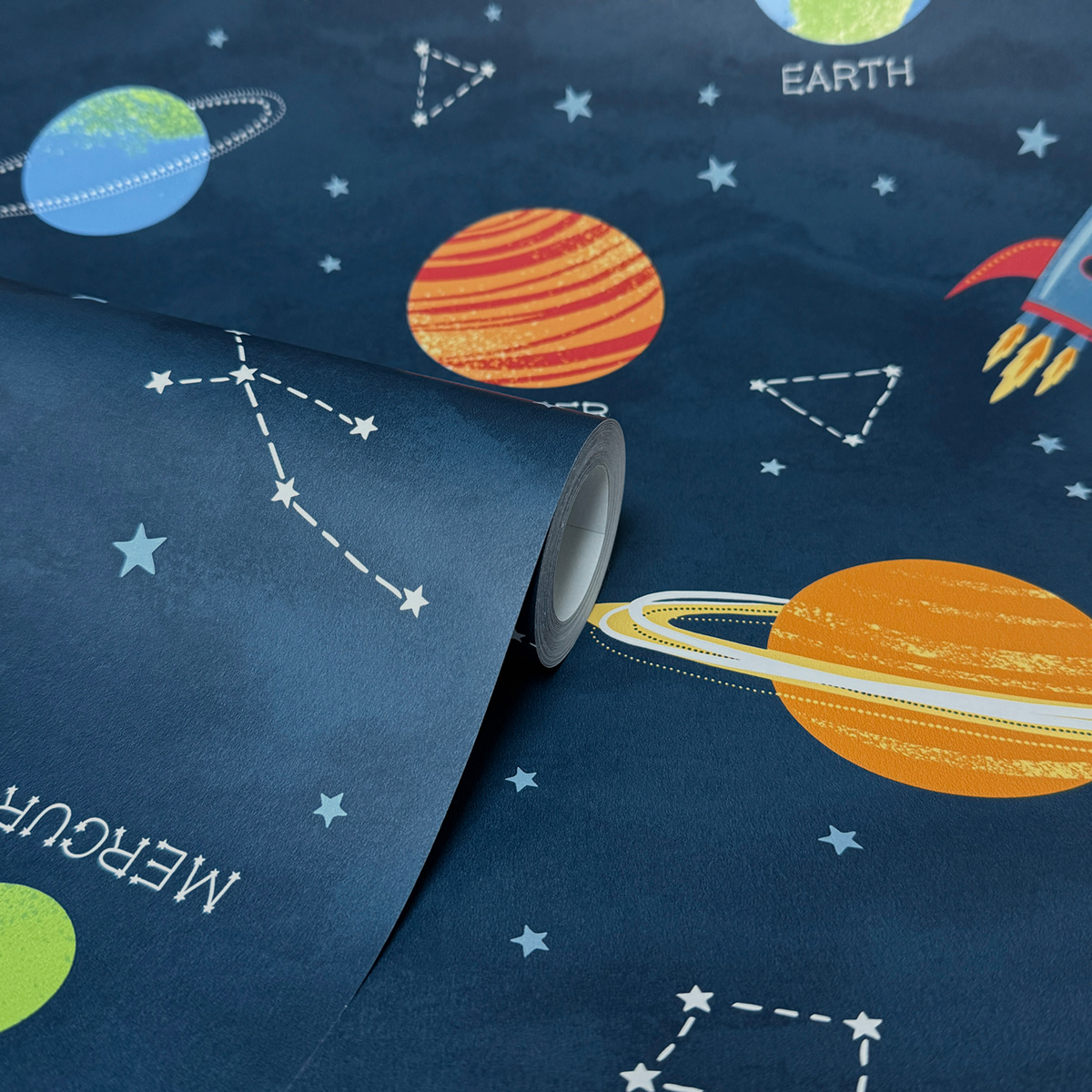 Papier peint Planète Espace Enfant bleu - Imagine de Lutèce ROLL | Réf. LTC-DL27595
