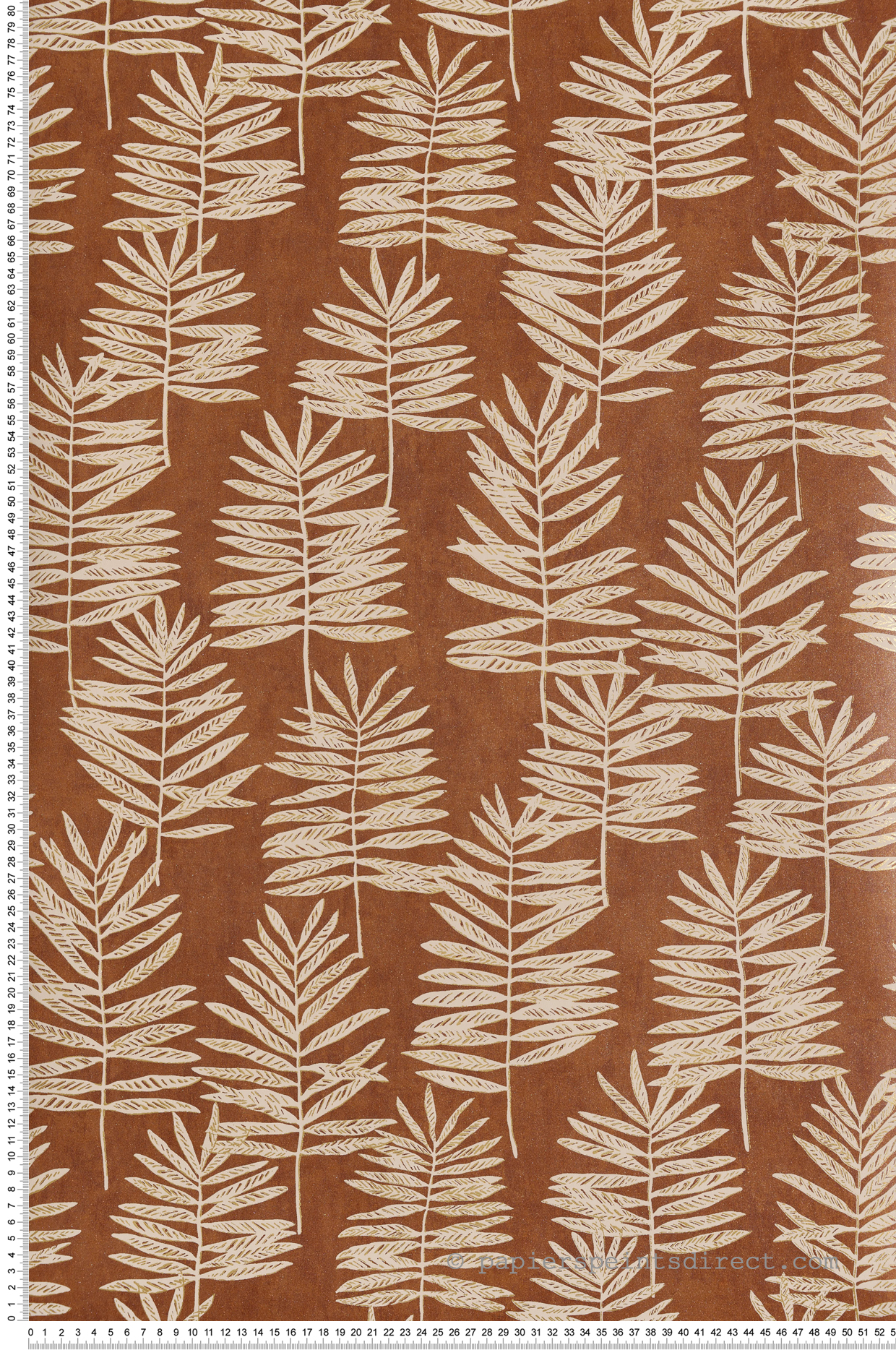 Papier peint Palmette terracotta doré - Attitude de Lutèce | Réf. LTC-DWP0365-06