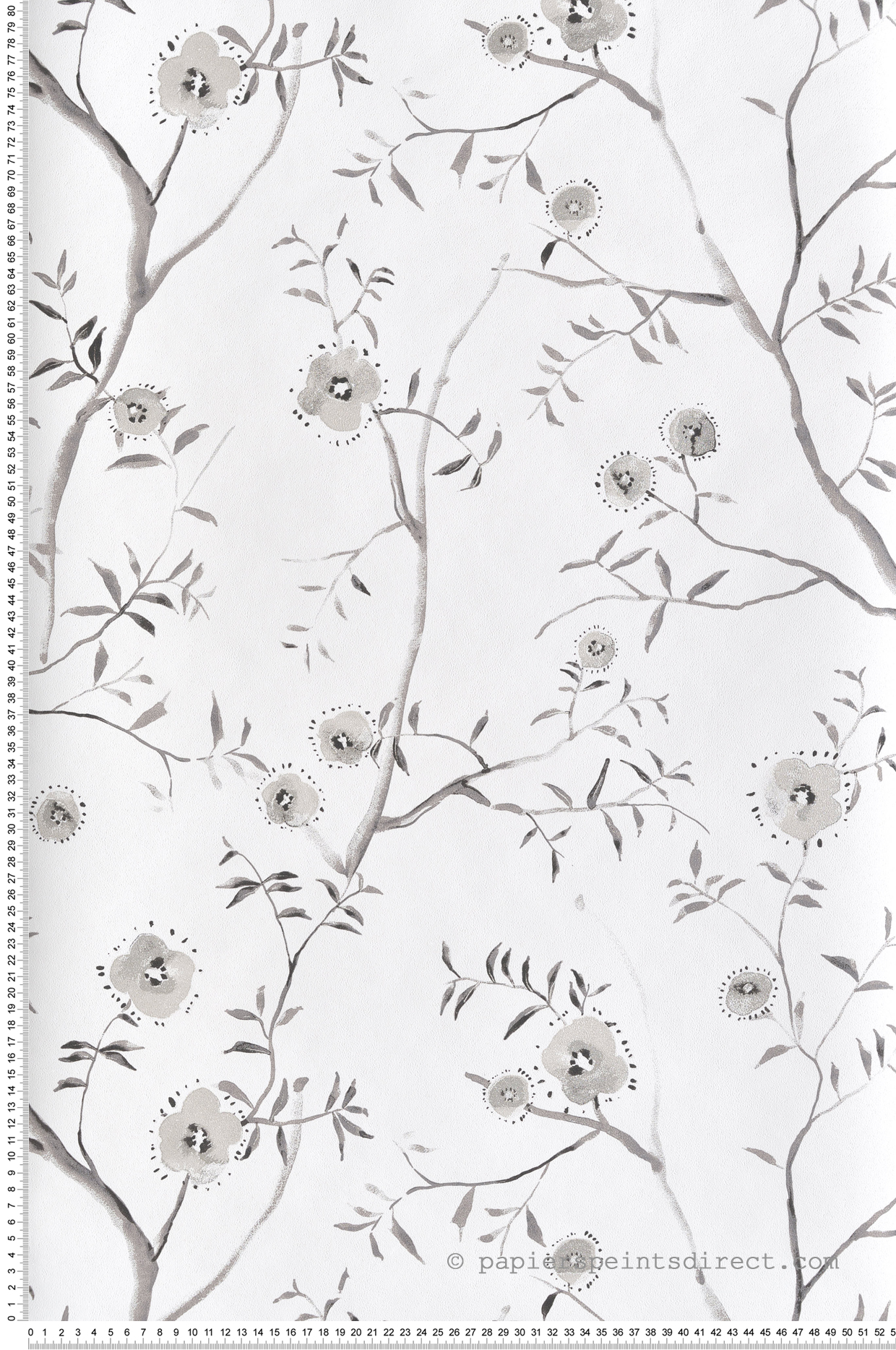 Papier peint Fleurs Japonaises Sari grège métallisé - Summer de Masureel | Réf. MAS-SUM201