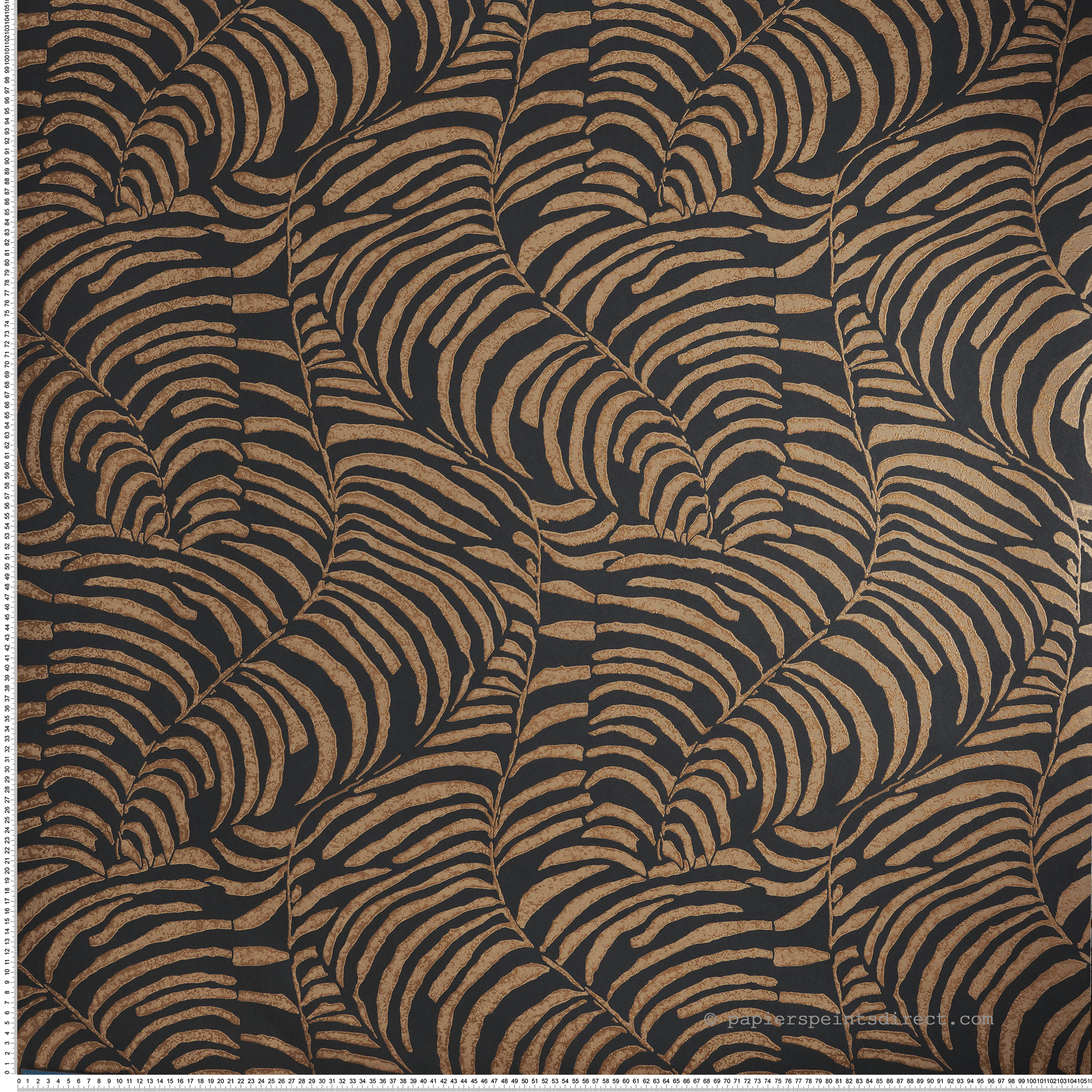 Papier peint Feuille Ethnique Nobile noir mordoré - Jardin Félicia de Casamance | Réf. CAS-76592038