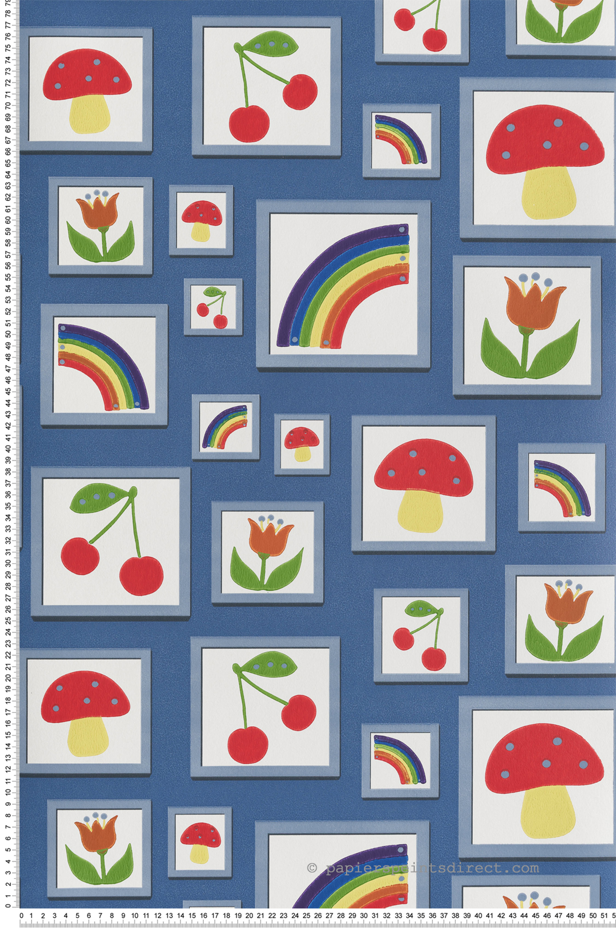 Papier peint Cadre Enfant Balance Woad - Storybook Papers de Little Greene | Réf. 0231BAWOADZ