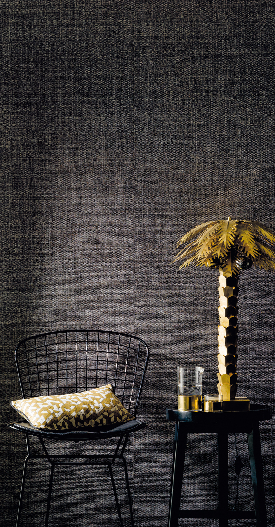 Papier peint Faux-uni Carioca Carbone - Rio Madeira de Casamance | Réf. CAS-74252446