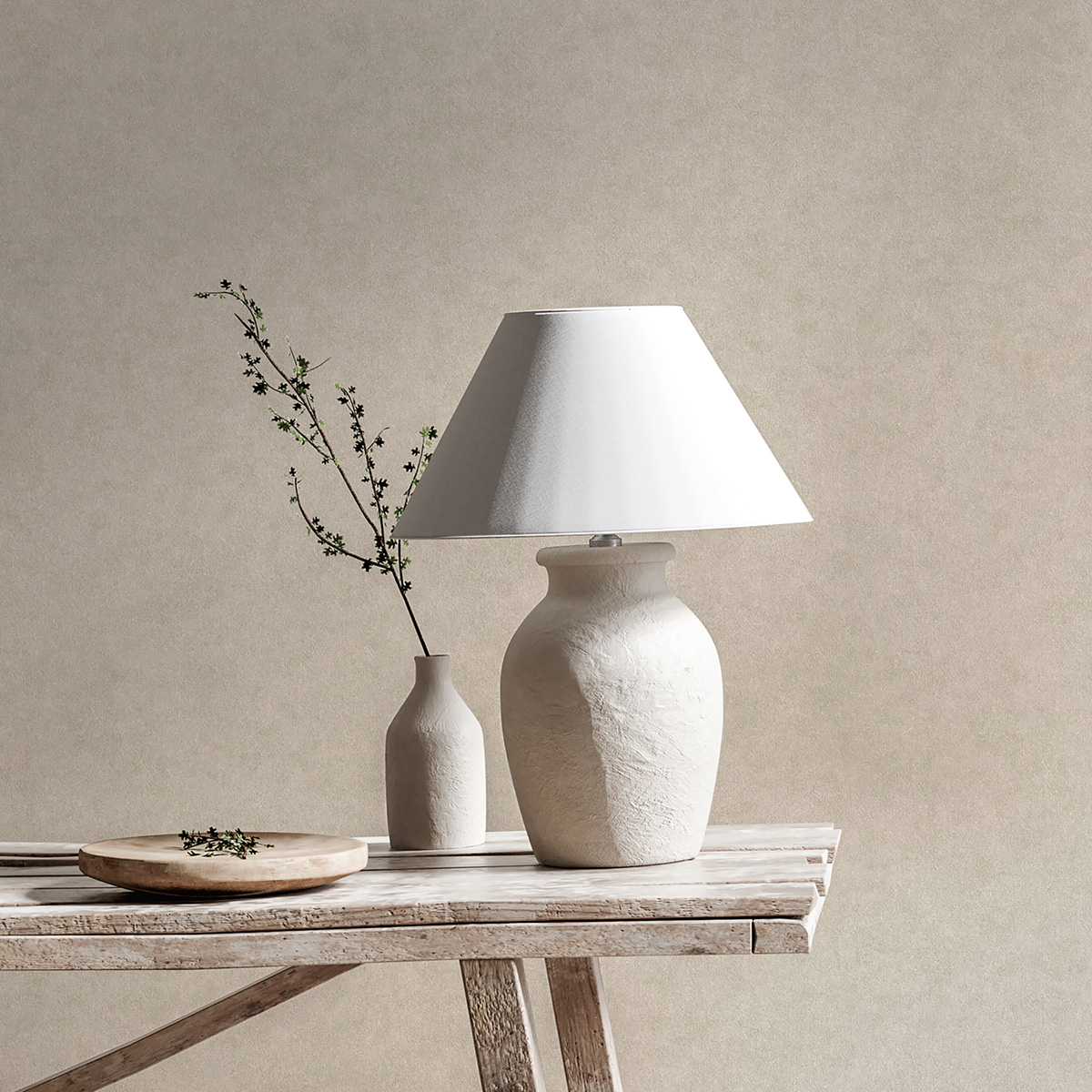 Papier peint Uni Texturé Heritage taupe - Beaux Arts de Lutèce AMB1| Réf. LTC-M1839