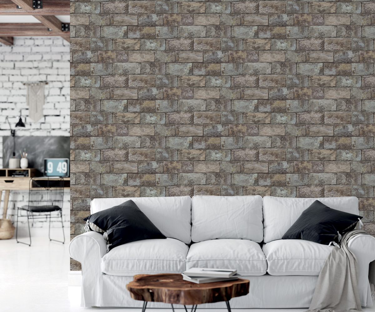 Papier peint Pierre D'Abbaye gris marronné - Reality 4 de Lutèce | Réf. LTC-51220809