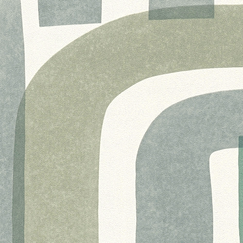 Papier peint Graphique Arc Vertigo vert - Abaca de Lutèce | Réf. LTC-51232204