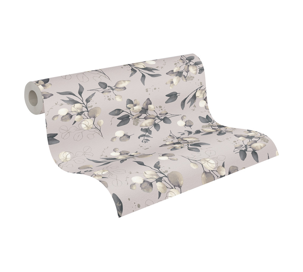 Papier peint Douce Nature taupe métallisé - Pure Elegance d'A.S. Création AMBR | Réf. AS-397684