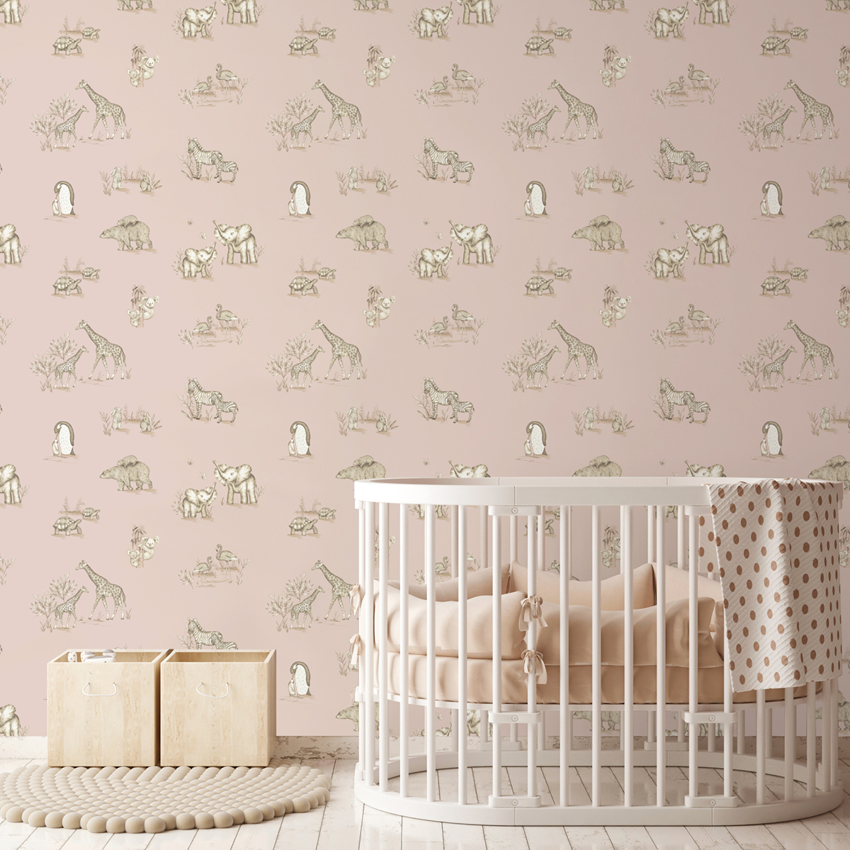 Papier peint Animaux Éléphant Safari rose - Imagine de Lutèce AMB2 | Réf. LTC-DL27552