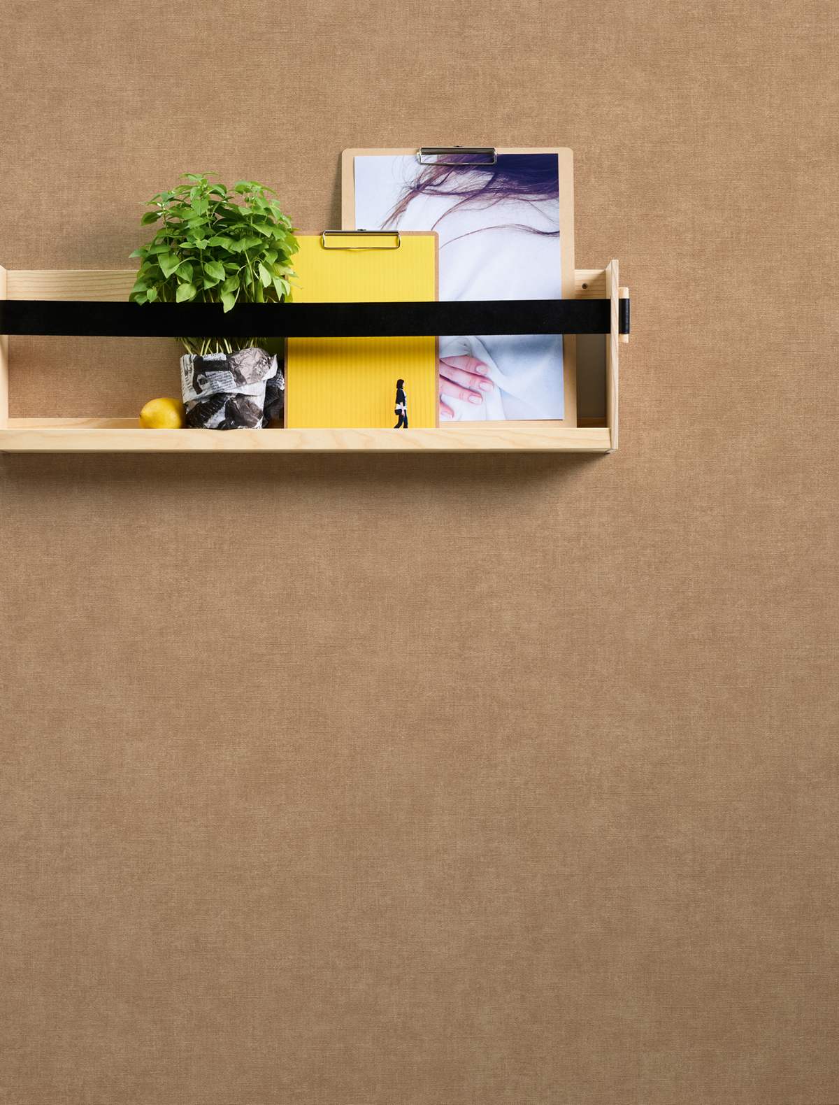 Papier peint Uni Nuancé Toile caramel - Smart Surfaces d'A.S. Création | Réf. AS-395657