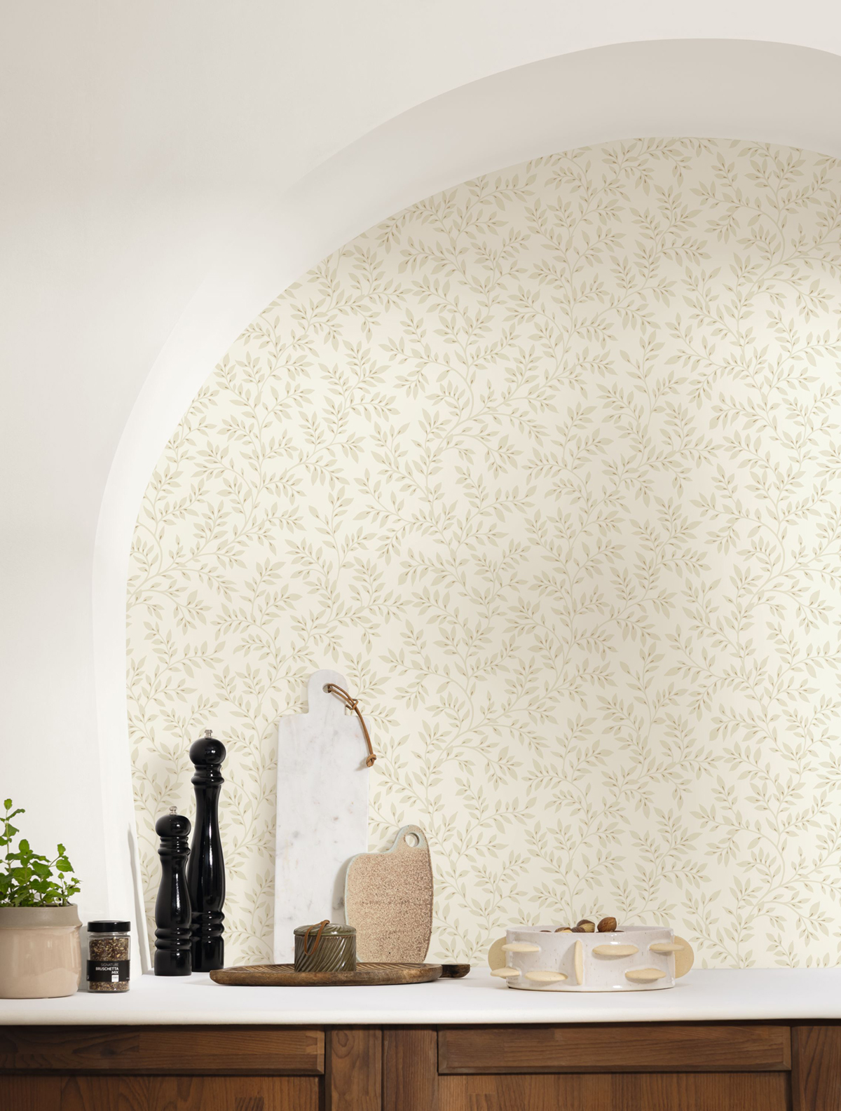 Papier peint Feuillu Floria beige doré - Blue Shades de Casélio | Réf. BLS107471000