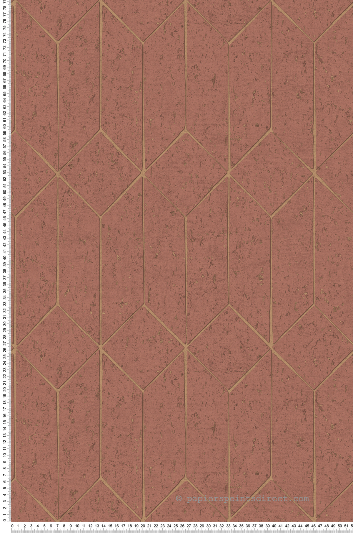 Papier peint Liège Géométrique Hayden terracotta doré - Harry de Lutèce | Réf. LTC-DL26703
