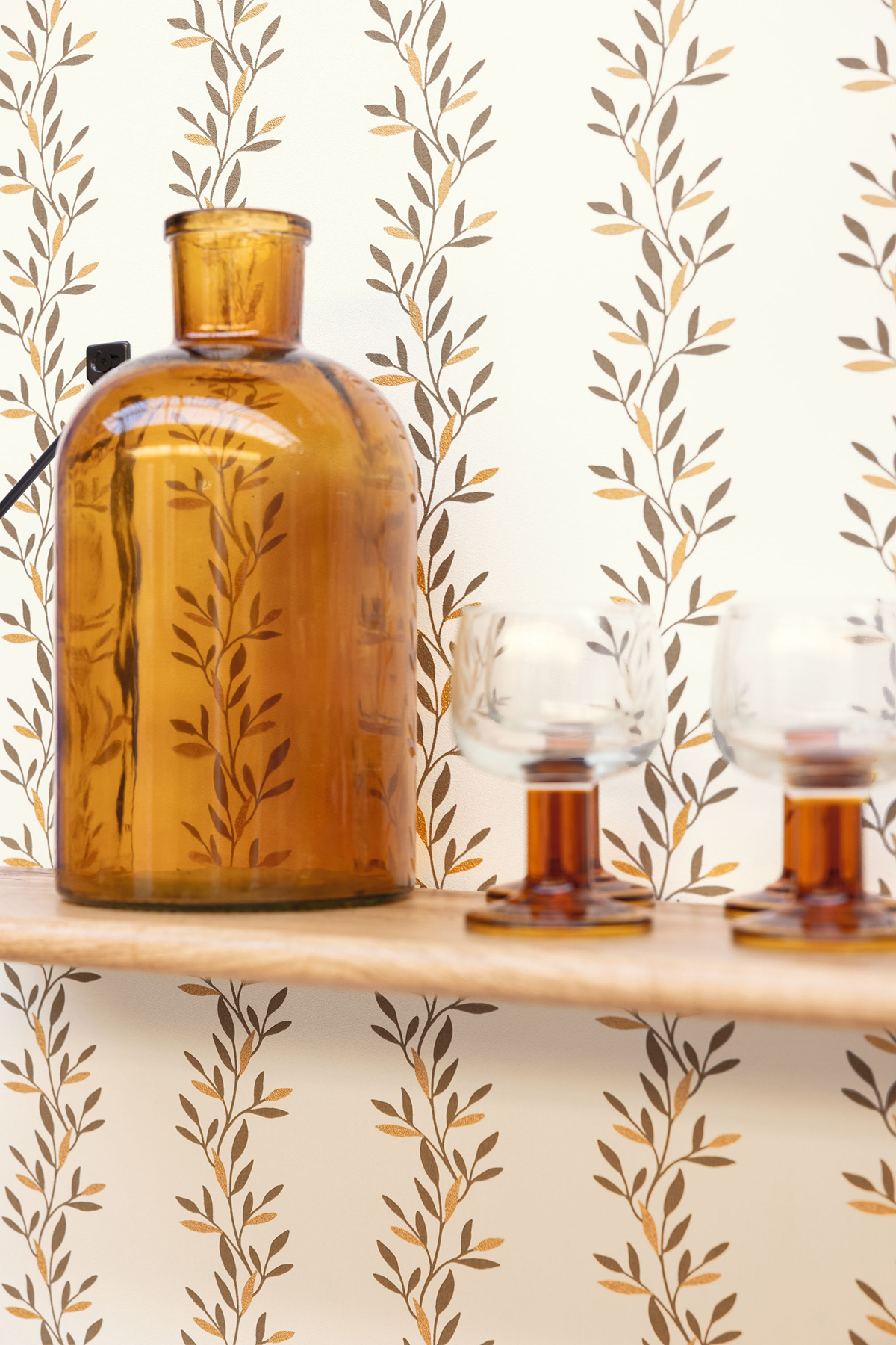 Papier peint Feuillage Esperance marron et doré - Bohème de Casélio | AMB Réf. BOM103182877