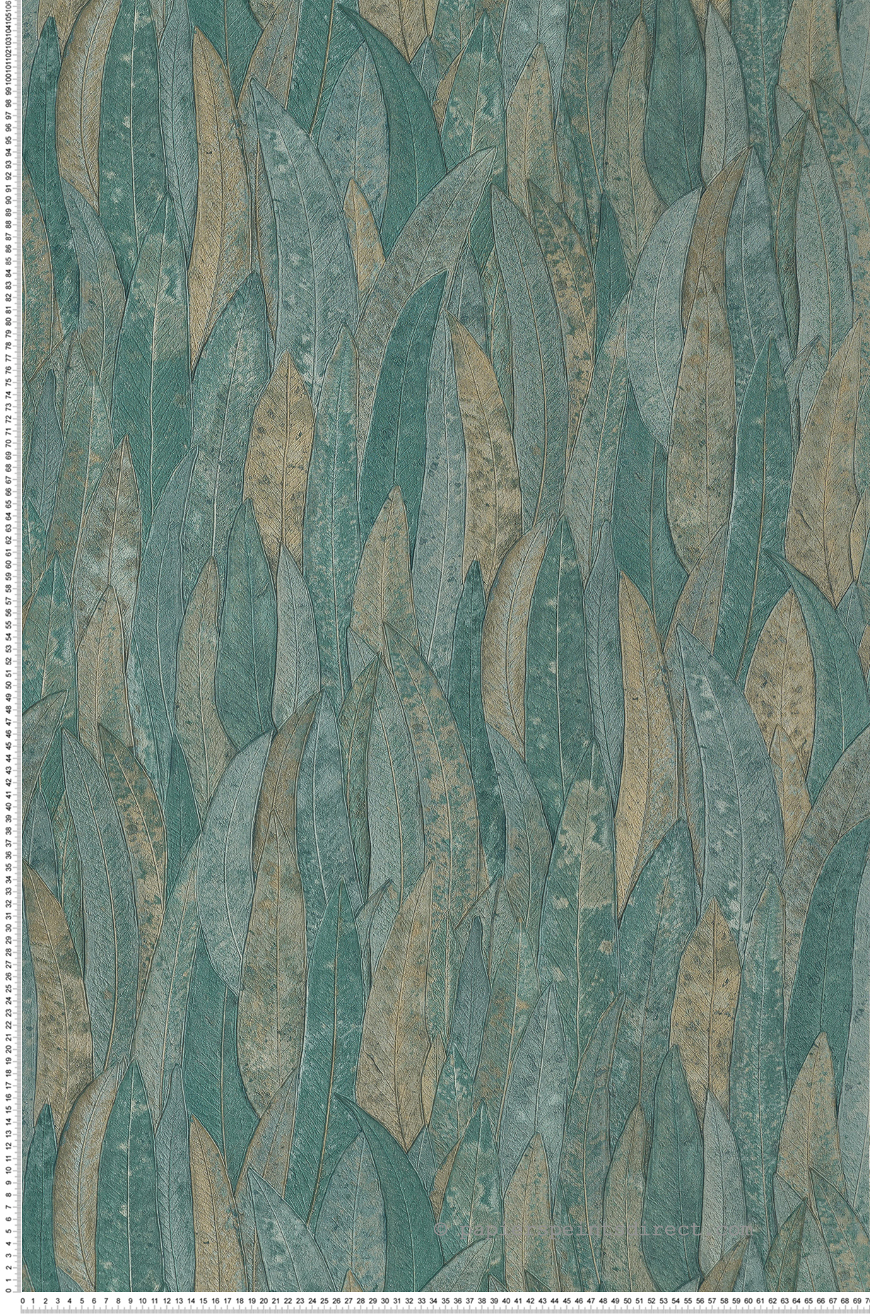 Papier peint Feuille Neluwa vert caraïbe - Golfe du Bengale de Casamance | Réf. CAS-75961324