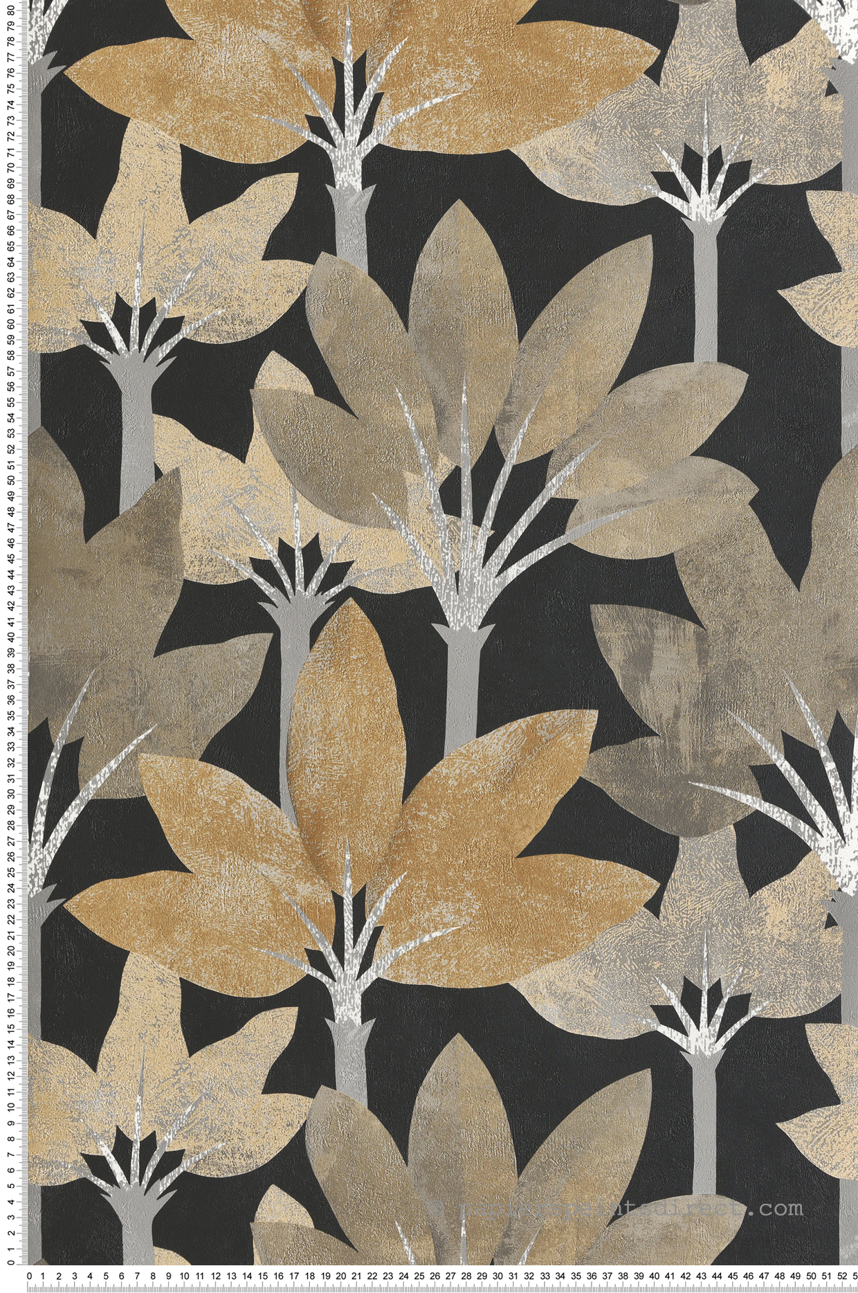 Papier peint Forêt Métallisé Babel noir mordoré - Babylone de Casadéco | Réf. BBLN89712390