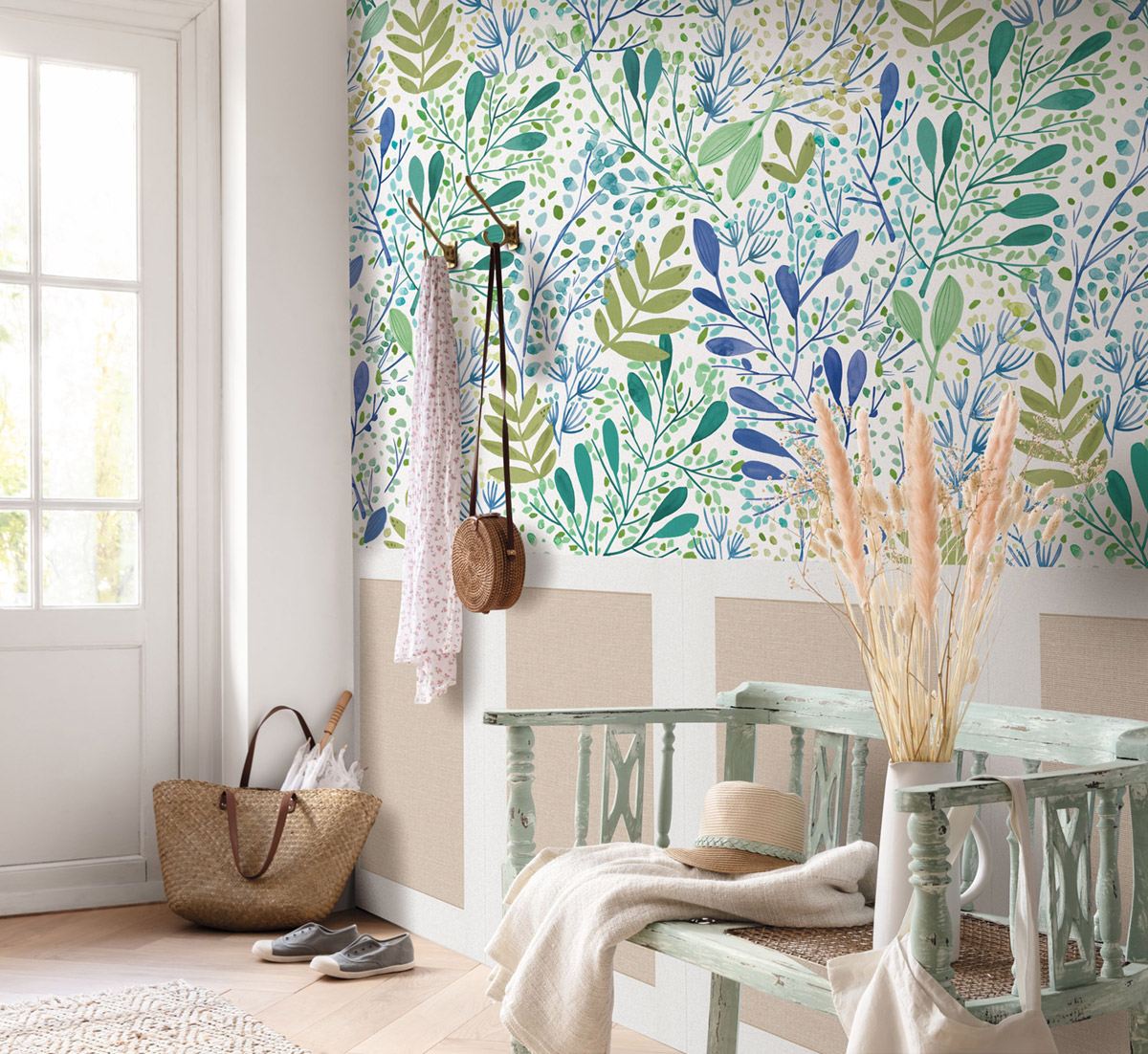 Papier peint Soubassement Jute S blanc - Reliefs de AMB2 | Réf. RLF105220000