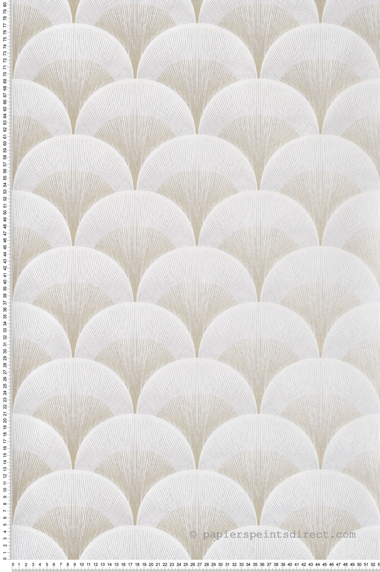 Papier peint Plume de Paon Broadway blanc doré - Twenties de Casadéco | Réf. TWNT88661331