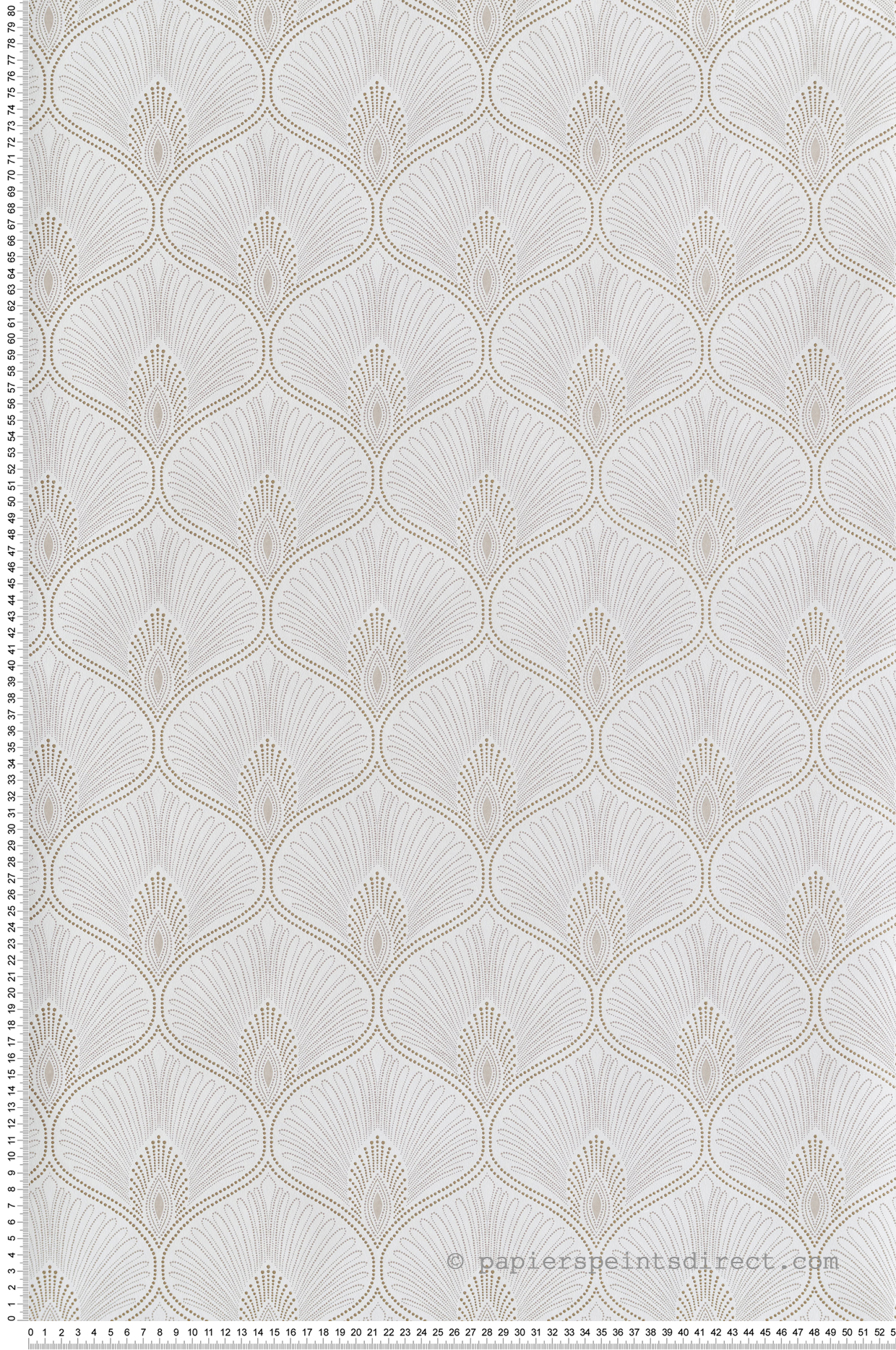 Papier peint Art Déco Diamant blanc cassé doré - Othello de Masureel | Réf. MAS-OTH201