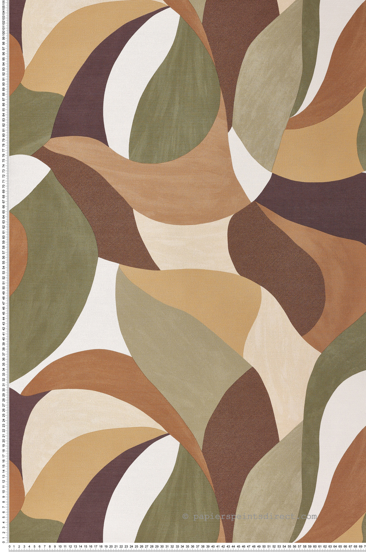 Papier peint Formes Contemporain Mandorla kaki terracotta- Terra Rossa de Casamance | Réf. CAS-76200202