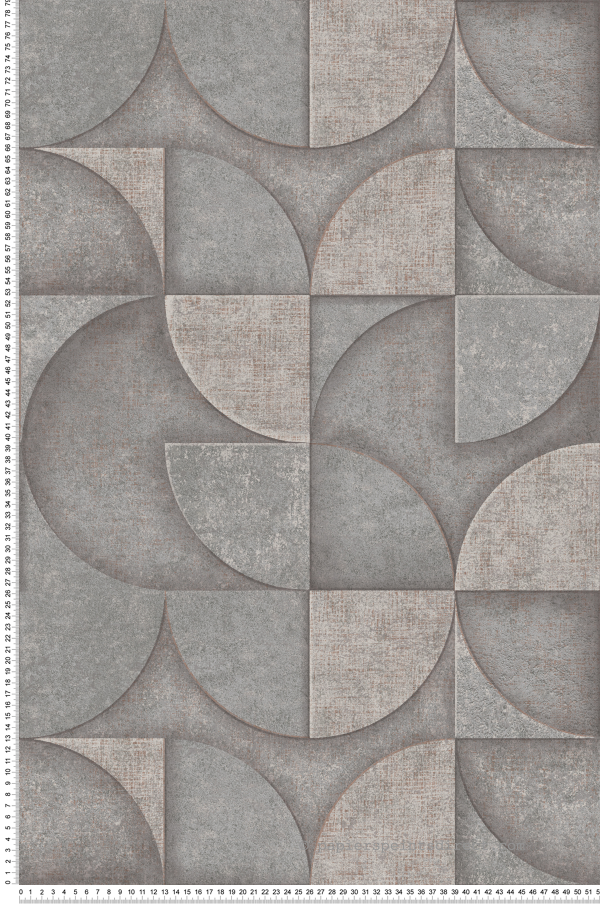 Papier peint Cercle 3D Minéral Addison gris cuivré - Harry de Lutèce | Réf. LTC-DL26749