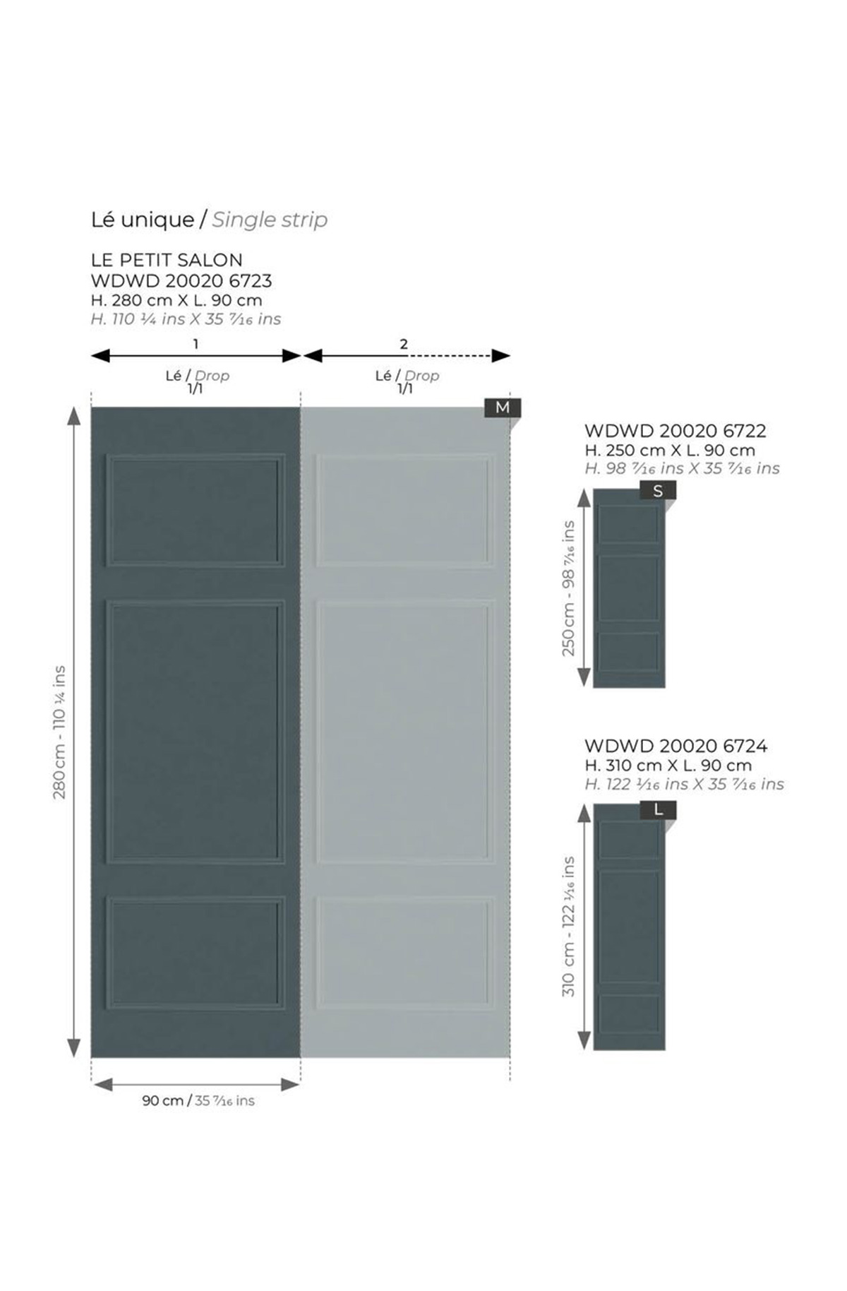 Papier peint panoramique Moulure Grand Salon M bleu pétrole 90X280 - Wonderwalls 2 de Casadéco | Réf. WDWD200206723