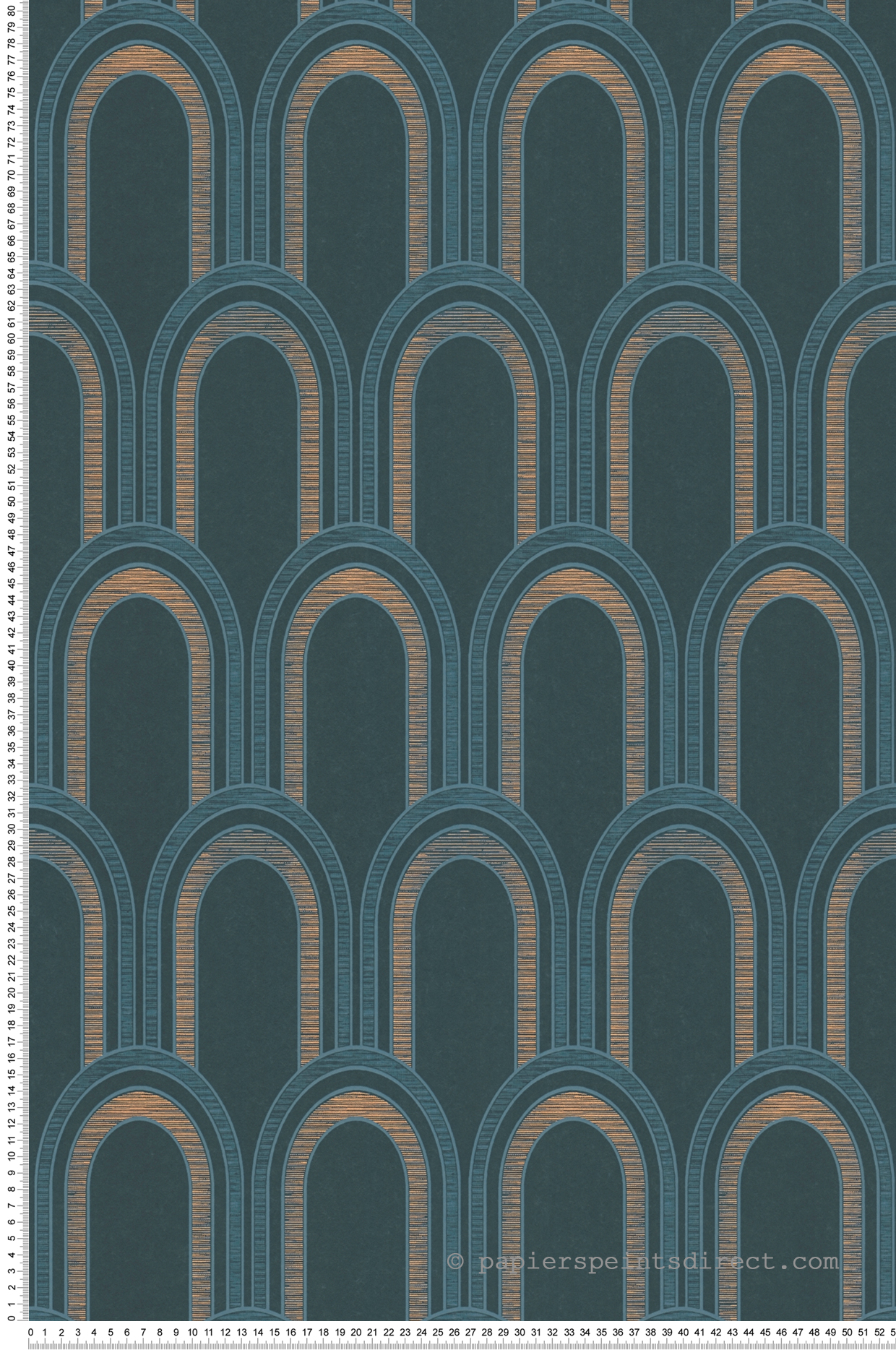 Papier peint Arches Art Déco Métal bleu doré - Arcade d'Architects Paper | Réf. 39176-3