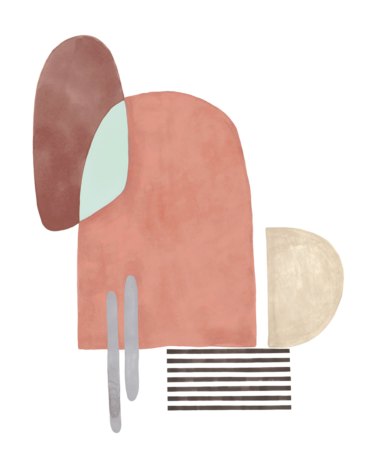 Papier peint panoramique Graphique Gelato S pêche 200X250 - Milano Sixties de Casadéco | Réf. MISI89423205